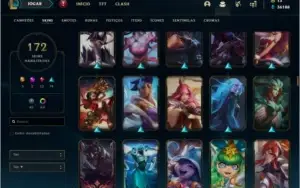 Conta ouro 4 com 172 skins e TODOS os champs