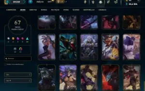 Esmeralda 4 com 70 Champs e 67 Skins (TOP / MID)