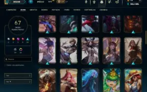 Esmeralda 4 com 70 Champs e 67 Skins (TOP / MID)