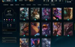 Esmeralda 4 com 70 Champs e 67 Skins (TOP / MID)
