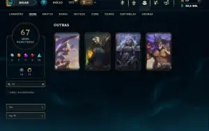 Esmeralda 4 com 70 Champs e 67 Skins (TOP / MID)