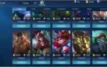 Conta Mobile Legends. 66 campeões e 73 Skins