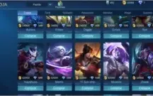 Conta Mobile Legends. 66 campeões e 73 Skins