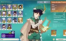 CONTA P/ XIAO  5 ⭐ LANÇA DE JADE + KEQING C1 + VENTI + QIQI