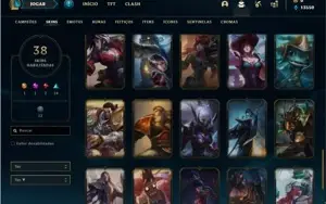 Conta diamante 1 com 89 PDL, 96 Champs e 38 Skins