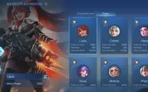 Conta com 115 skins, 67 heróis, nível celestial 31