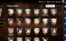 Conta de epic seven com 3 ML+ 15 k de gemas+ 900 folhas