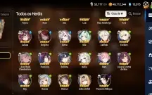 Conta de epic seven com 3 ML+ 15 k de gemas+ 900 folhas