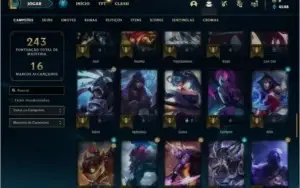 Conta prata 3 com 75 Champs, 30 skins, 6 Cromas, 115 Icones,