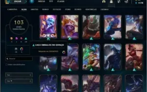 Conta platina 3 com 94 champs e 103 skins ( 3 Ultimates )