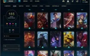 Conta platina 3 com 94 champs e 103 skins ( 3 Ultimates )