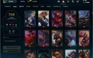 708 skins, todos os champs 130k EA