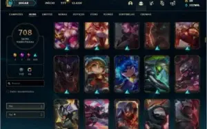 708 skins, todos os champs 130k EA