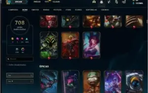 708 skins, todos os champs 130k EA