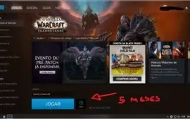 WOW SHADOWLANDS, 200k GOLD, 5 MESES DE ASSINATURA E COD MW