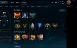 Vendo conta de LOL - LVL 49 com 9 skins