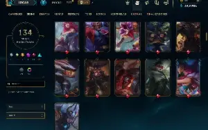 Bronze 4 com TODOS os champs e 134 Skins ( ADC / SUP / TOP )