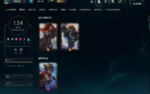 Bronze 4 com TODOS os champs e 134 Skins ( ADC / SUP / TOP )