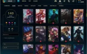 Conta ouro 1 com TODOS os champs, 140 skins + 2 Prestigios