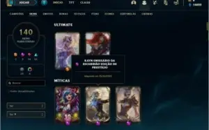Conta ouro 1 com TODOS os champs, 140 skins + 2 Prestigios