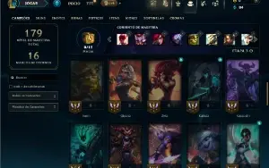 Unranked com 50 Champs e 20 Skins
