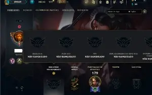 Unranked com 50 Champs e 20 Skins