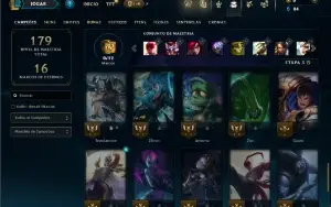 Unranked com 50 Champs e 20 Skins