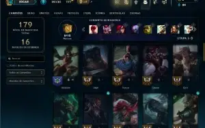 Unranked com 50 Champs e 20 Skins