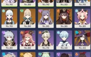 AR 56 Baal + Lança - Ayaka - Kazuha - Eula - Hutao - Zhongli