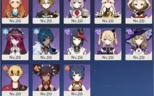 AR 56 Baal + Lança - Ayaka - Kazuha - Eula - Hutao - Zhongli