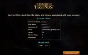 CONTA LEAGUE OF LEGENDS