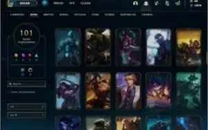 Conta bronze 3 com 101 skins e 150 champs (criada em 2012)