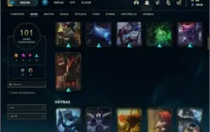 Conta bronze 3 com 101 skins e 150 champs (criada em 2012)
