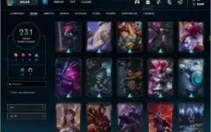 Conta ouro 4 com 155 champs e 231 skins Criada em 2013