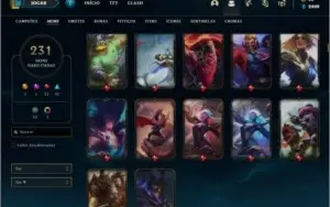 Conta ouro 4 com 155 champs e 231 skins Criada em 2013