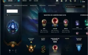 Conta ouro 4 com 155 champs e 231 skins Criada em 2013