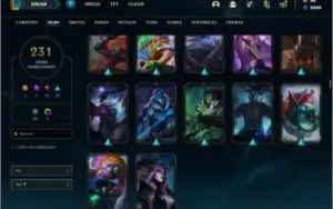 Conta ouro 4 com 155 champs e 231 skins Criada em 2013