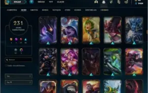 Conta ouro 4 com 155 champs e 231 skins Criada em 2013