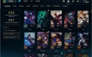 Conta platina 4 com TODOS os champs e 184 skins +20k de EA