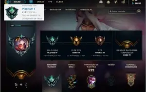 Conta platina 4 com TODOS os champs e 184 skins +20k de EA