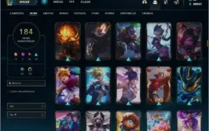 Conta platina 4 com TODOS os champs e 184 skins +20k de EA