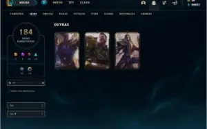 Conta platina 4 com TODOS os champs e 184 skins +20k de EA