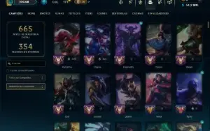 Diamante 1 com TODOS os Champs e 84 Skins ( 75 PDL )