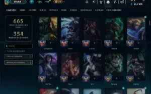 Diamante 1 com TODOS os Champs e 84 Skins ( 75 PDL )