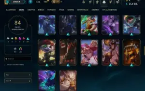 Diamante 1 com TODOS os Champs e 84 Skins ( 75 PDL )