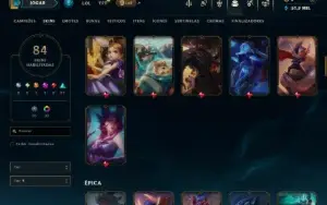 Diamante 1 com TODOS os Champs e 84 Skins ( 75 PDL )