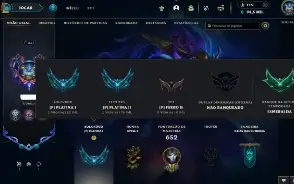 Platina 1 com TODOS os champs e 383 Skins ( MONO ADC )