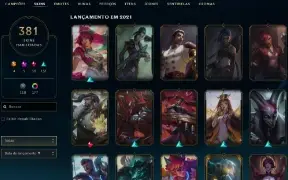 Platina 1 com TODOS os champs e 383 Skins ( MONO ADC )
