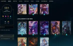 Platina 1 com TODOS os champs e 383 Skins ( MONO ADC )