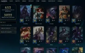 Platina 1 com TODOS os champs e 383 Skins ( MONO ADC )